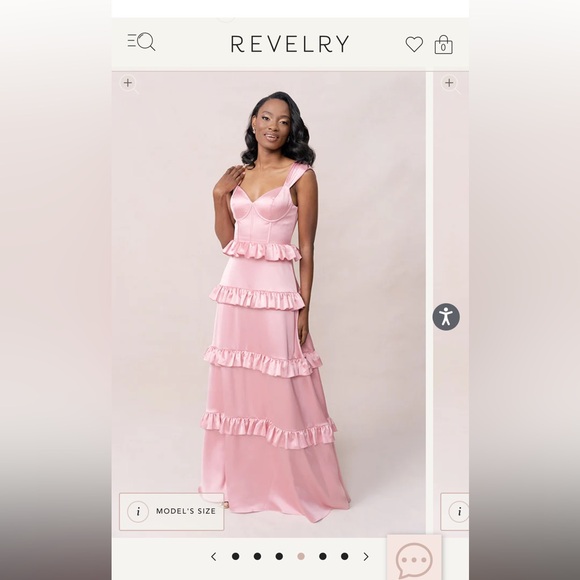 Revelry Sloan Satin Dress in Black Size 8 - Picture 2 of 3